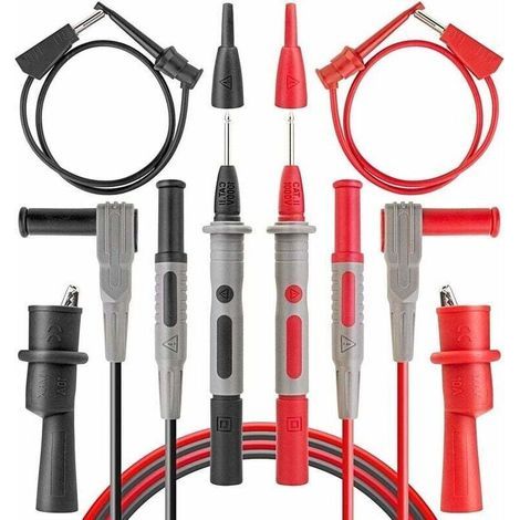 Sonderangebot – Multimeter-Messspitzen, elektrische Messleitungen, Krokodilklemmen, Mini-Drahtzange, kleine Haken und Messspitzen von DEBUNS (1/5)