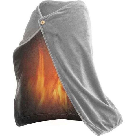 Couverture chauffante électrique, XU, Châle chauffant USB, Couverture chauffante sans fil rechargeable, Couverture en flanelle lavable avec 3 réglages de chauffage pour voiture, Maison, Bureau, - KZQ (1/4)