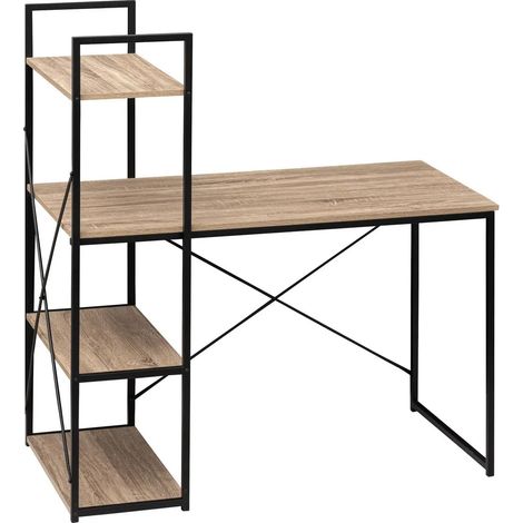 Scrivania effetto rovere naturale aliaj con ripiani - 5five (1/3)