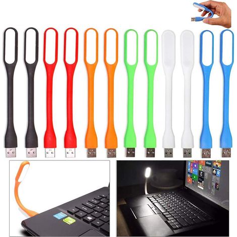 12 Pcs Lampe Led Usb,mini Led Flexible Usb,lampe De Lecture Pour Livre Pour Banque De Puissance Pc Ordinateur Portable Ordinateur Portable-6 Color (1/5)