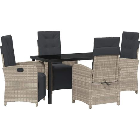 Maison Exclusive - Conjunto de Comedor de Jardín 5 pcs Gris Claro (1/5)