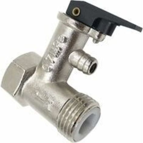 Soupape de Décharge de Pression de Sécurité de Chaudière de Qualité Supérieure pour Chauffe-eau Température Max : +100 °C Pression Max : 7 Bar 2x1/2 Filetage Laiton Nickelé (1/5)