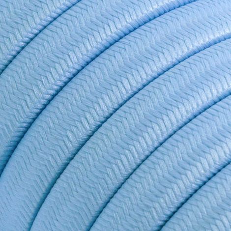 Creative-Cables Cavo elettrico piatto per catenaria, Azzurro Baby, 1 m, Rivestito in tessuto effetto seta