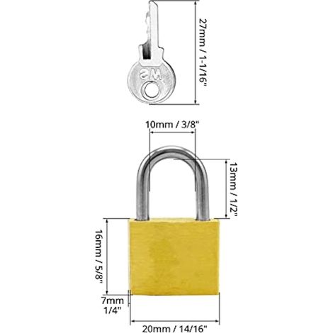 5Pcs Mini Cadenas Clé, petits cadenas en Laiton, pour Valises, Casiers, Bagages, Sacs de Voyage Sac à Dos, 20 mm (1/5)