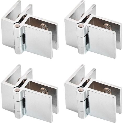 4 clips de porte en verre, Pièces Pince Charnière Verre, Charnière en Verre en Alliage de Zinc, Avec vis, pour Portes en Verre, Vitrines (5-8 mm) (1/5)