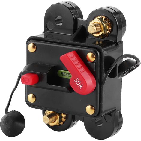 Automatischer Sicherungshalter für 12–24 V für Auto- und Boots-Audiosysteme, 30-A-Leistungsschalter, Abmessungen 78 x 51 x 38 mm (1/5)