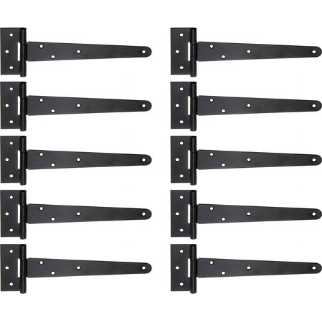 Penture anglaise noire – 248 x 46 mm avec axe pressé – fixation robuste pour portes en bois – Marque Alberts (1/2)
