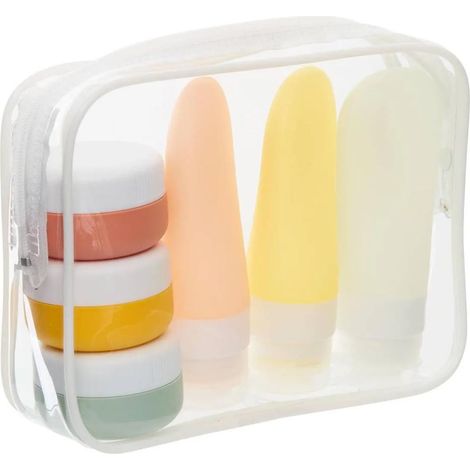 Trousse de Toilette Voyage "6 Accessoires" 18cm Transparent (1/5)