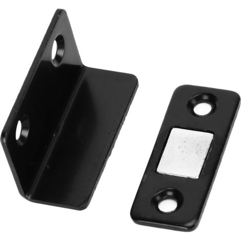 Set mit 8 dünnen, unsichtbaren L-förmigen Magneten für Schiebetüren, kein Bohren erforderlich, starke magnetische Befestigung, schwarz. (1/5)
