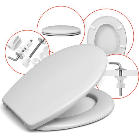 Abattant WC universel 36 × 44 cm – ovale, duroplast rigide antibactérien