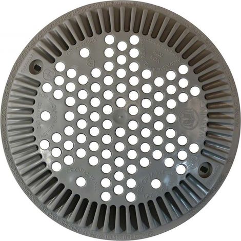 Hayward – Grille bonde de fond anti vortex pour piscine – Diamètre 195 mm – Hauteur 35 mm – Entraxe de vissage 157 mm – ABS gris clair
