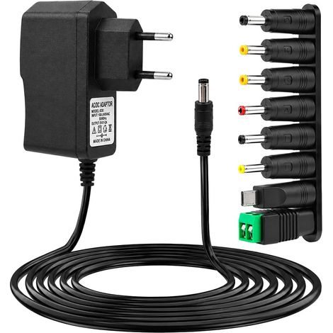 6V 2A Transformer Power Supply AC 230V to DC 0.5 x 0.3 cm with 8 Tips (1/5)