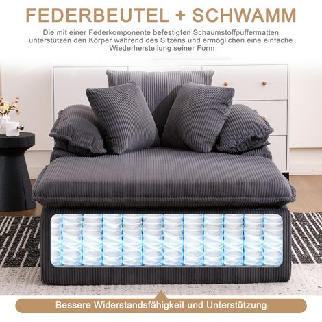 Fauteuil relax inclinable 46cm de haut, style intérieur sans cadre, avec accoudoirs larges, idéal pour lecture confortable, sans montage requis. (1/5)