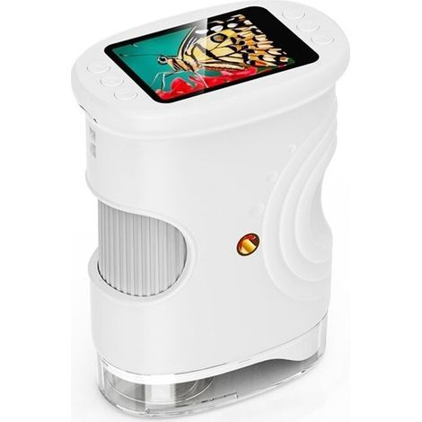 Microscope numérique de poche avec loupe 1000X pour téléphone portable pour enfants : écran IPS 2,0" et 8 LED – Cadeau pour les 4-12 ans – Mini loupe – Jouet de jardin pour enfants, B