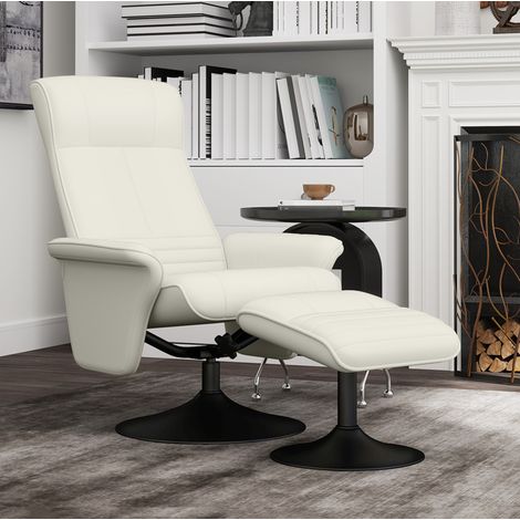 fauteuil relax 69x71x104 cm crème blanc – pivotant 360° avec repose-pieds (1/5)