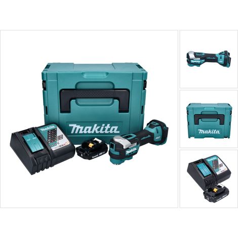 Utensile multifunzione a batteria Makita DTM 52 RA1J 18 V Starlock Max Brushless + 1x batteria ricaricabile 2,0 Ah + caricabatterie + Makpac