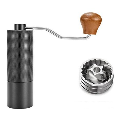 1 colour: Black Materials: Plastic + Metal Five-star manual coffee grinder with CNC machined steel blade. (1/5)