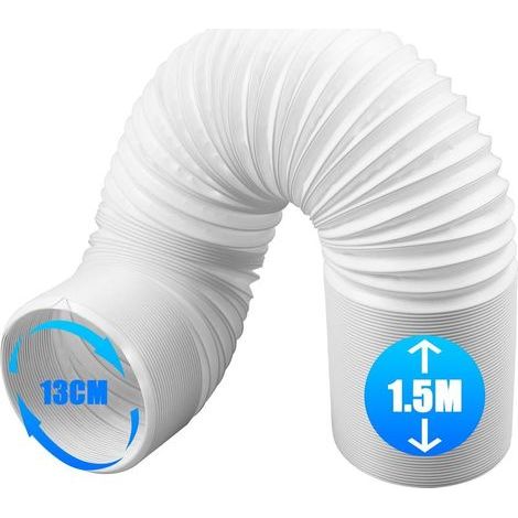 Tubo flessibile per condizionatore d'aria – diametro esterno 130 mm – lunghezza 1,5 metri – tubo di scarico per condizionatori d'aria portatili – tubo di scarico dell'aria (1/5)