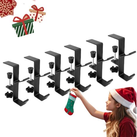 Ganci 2 in 1 per ghirlande e porta calze da camino, ganci regolabili per camino senza forare per appendere le calze da camino e decorare la casa per le festività natalizie.