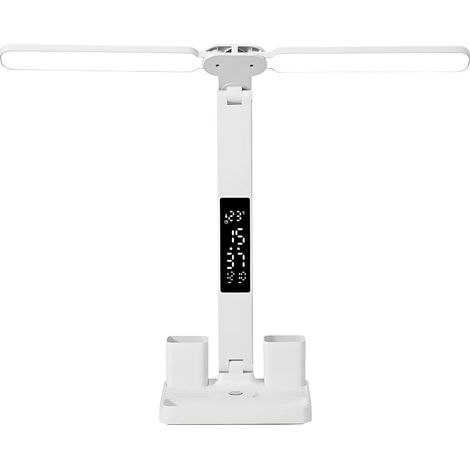 Schreibtischlampe mit 3 Helligkeitsstufen, Stifthalter und Digitalanzeige, Augenschutz, ideal zum Lernen und Arbeiten. (1/5)