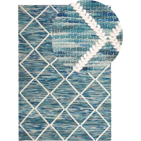 Teppich BELENLI Blau 140 x 200 cm Wolle
