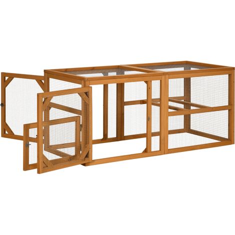 Wooden Chicken Coop Perches, Doors, Combinable Design, for 2-4 Chickens - Natural Wood Colour (1/5)