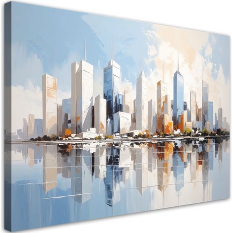 Quadro su tela, Grattacieli Architettura urbana blu, 30x20 (1/5)