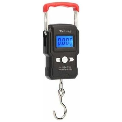 Hängende Hakenwaage 50 kg/5 g – Doppelte Präzision + hintergrundbeleuchtetes LCD-Display – Genaue Messung – Für Lager und Haushalte – Für Profis und Privatpersonen