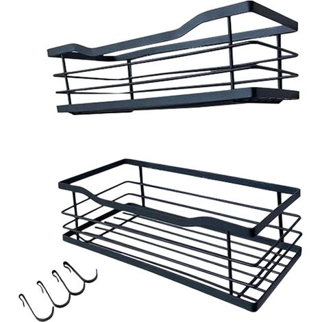 Étagères Salle de Bain Ventouses, Antirouille, Organisation Murale, Maison/Hôtel (1/4)