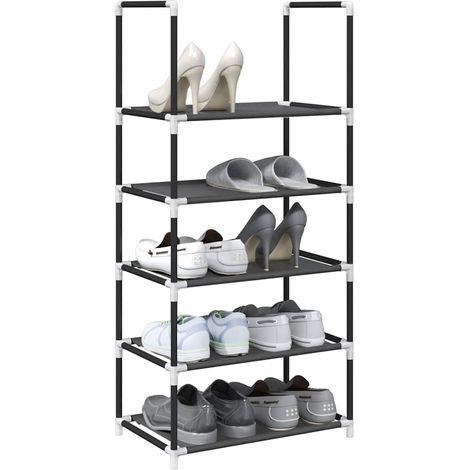 Shoe Rack 5-Tier Black 44x28x94 cm Non-woven Fabric vidaXL (1/5)