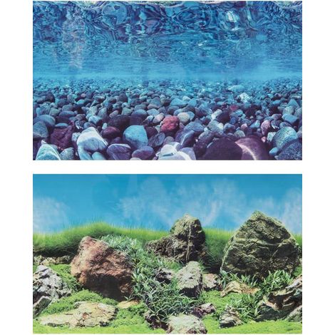 Doppelseitige Aquarienhintergrundfolie, 50 cm x 10 cm