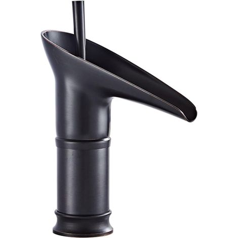 Robinet cascade pour vasque - noir - monocommande - monotrou (1/5)