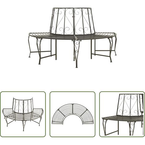 Halbrunde Baumbank - Baumbank Halbrund 160 cm Stahl (1/5)