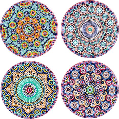 Signes Grimalt Mandala Untersetzer 4U  Runder Vintage-Untersetzer – 11 x 11 cm