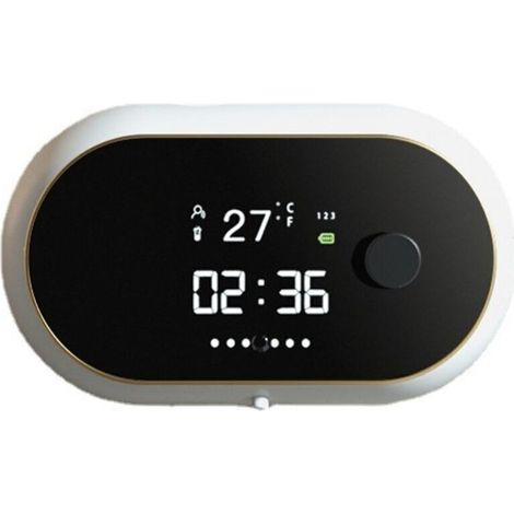 Automatic foam soap dispenser, creative liquid soap, temperature and time display, human body sensor, hand washing, waterproof (White) (1/4)