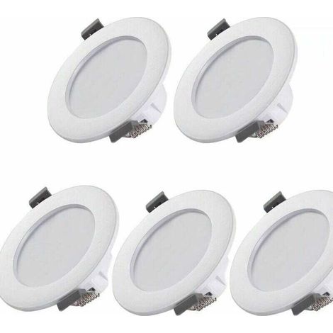 LED bathroom spotlights, IP44 Superflat 35mm, 85mm diameter, white, recessed ceiling light, 6W LED panel, 460Lm, neutral white 4000K