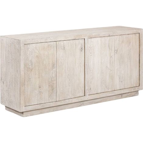 Buffet 4 portes en bois de manguier blanchi Alison