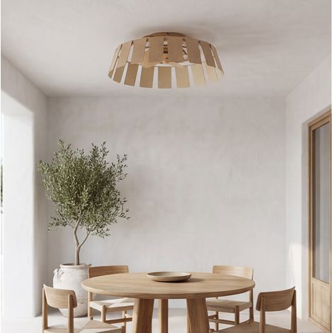 FORLIGHT - Ventilador de techo Flip con luz LED Efecto Madera TW 2700-6000K IP44 28W