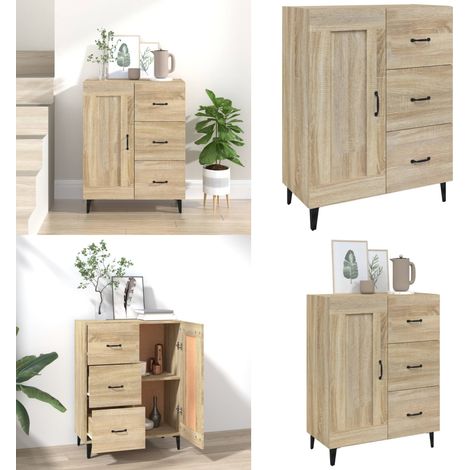 Sideboard Sonoma-Eiche 69,5x34x90 cm Holzwerkstoff - Sideboard - Wohnzimmermöbel - Holzmöbel - Eichefarben - Schreibtisch - Home & Living (1/5)