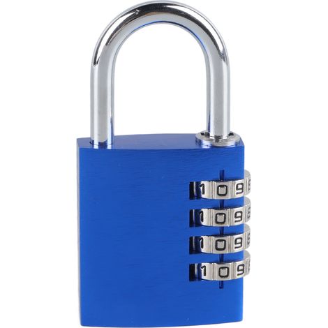 Cadenas à Code Ortviai Modèle Numérique Haute Sécurité en Alliage d'Aluminium Bleu Robuste pour Casiers et Vélos (1/4)
