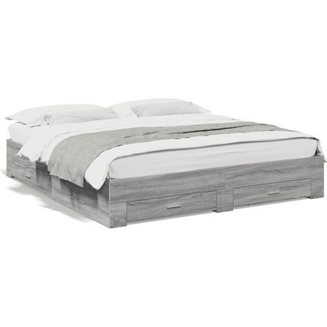 Maison Exclusive - Giroletto Cassetti Grigio Sonoma 180x200 cm Legno Multistrato