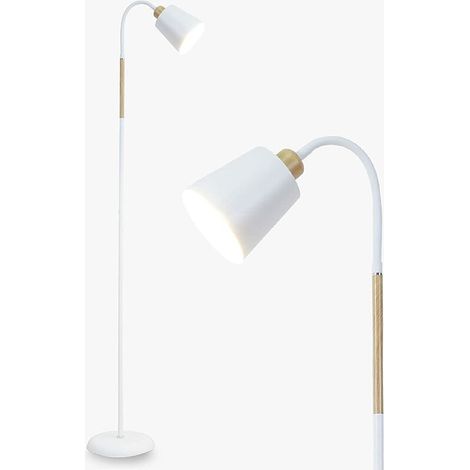 Lampadaire Sur Pied Blanc Anten VILI Pivot Douille E27 max. 60W Lampe de Canapé Moderne en métal avec hauteur 159cm pour Salon Canapé Chambre à coucher, rétro en métal(sans ampoules) [Classe énergé (1/5)