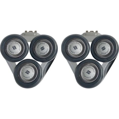 2x Ersatzscherkopf für Philips S5000, S5370, S5571, S5420, S5140, S5078, S5077, S5050, S5082, S5380, S5400 – Schwarz (1/3)