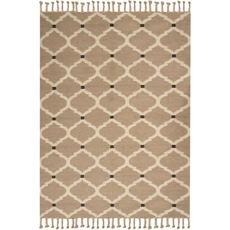 Tapis Beige en Jute 200 x 300 cm Fait Main Convient au Chauffage par Sol Orencik