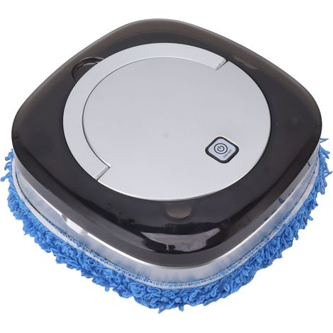 Robot laveur de sols automatique avec réservoir d'eau, aspirateur et serpillère, couleur argent. (1/5)