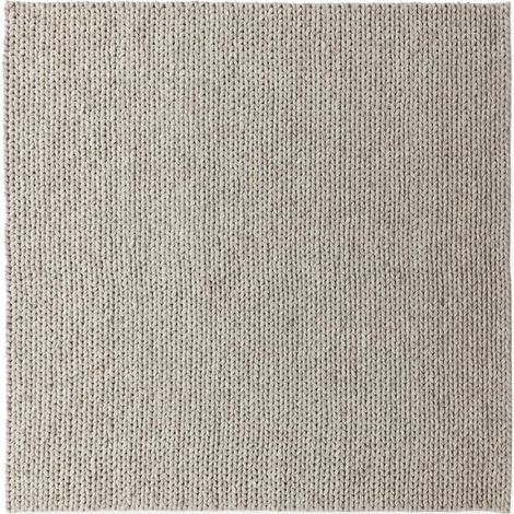 Tapis en laine tricotée main gris - gris
