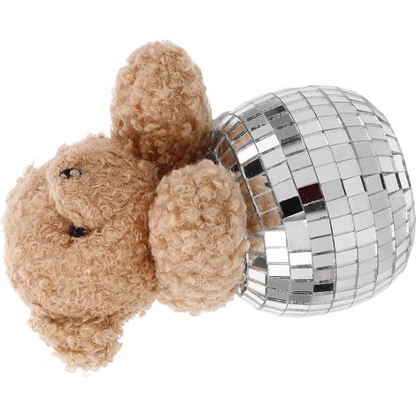 Ornement Décoration Polyvalente pour Tables à Manger Ours Disco en Peluche Effet Miroir en Verre Design Élégant et Moderne ou Tables de Chevet (1/5)