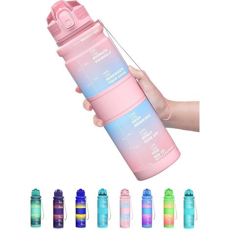 Trinkflasche Kinder 500ml Auslaufsicher BPAfrei 500 ml Hellrosa blau (1/5)