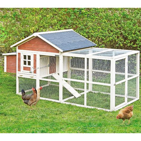 Gallinero Michigan - Capacidad para 6-8 gallinas -Zona de refugio en planta alta y voladero