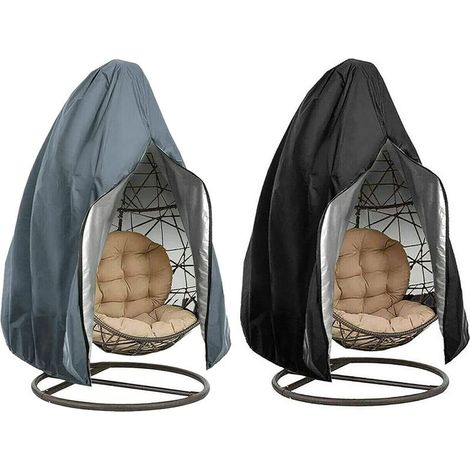 GDHZS- 2 pièces Couverture de Fauteuil Oeuf Imperméable Housse de Fauteuil Oeuf Suspendu Exterieur Jardin Couverture de Chaise Suspendue Coupe-Vent Anti-UV (1/5)